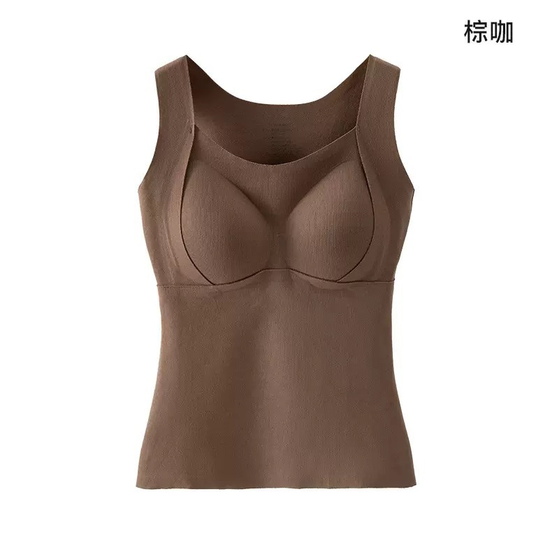 6636 otoño y invierno chaleco de terciopelo sin marcas de calentamiento para mujeres fijas integradas de terciopelo grueso base calentamiento ropa interior para mujeres image 8