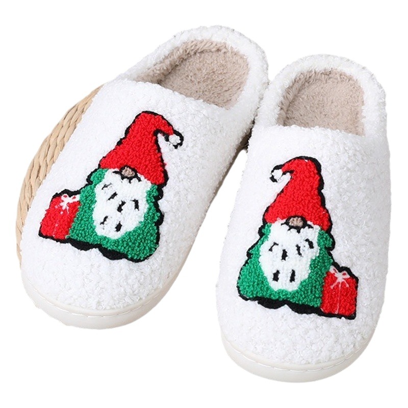 Transfronterizo Nuevo Hogar lindo dibujos animados enano de Navidad invierno Zapatillas de algodón hombres y mujeres Zapatillas de lana caliente Temu