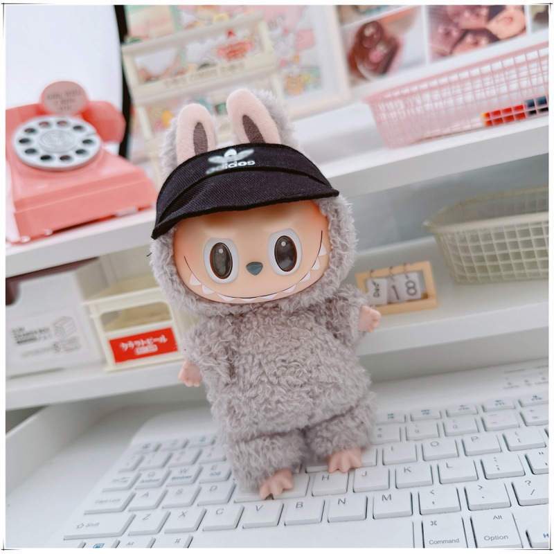 labubu ベビー服 Labubu 第一世代第二世代第三世代 10 センチメートル綿人形黒と白グレートレンディなスウェットシャツパーカーパンツ|undefined