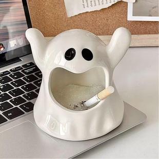 Cute Ghost Ashtray Ins Super Cute Xiaohongshu Same Style Home Funny and Rare High-Looking Smoke Extinguishing Sand