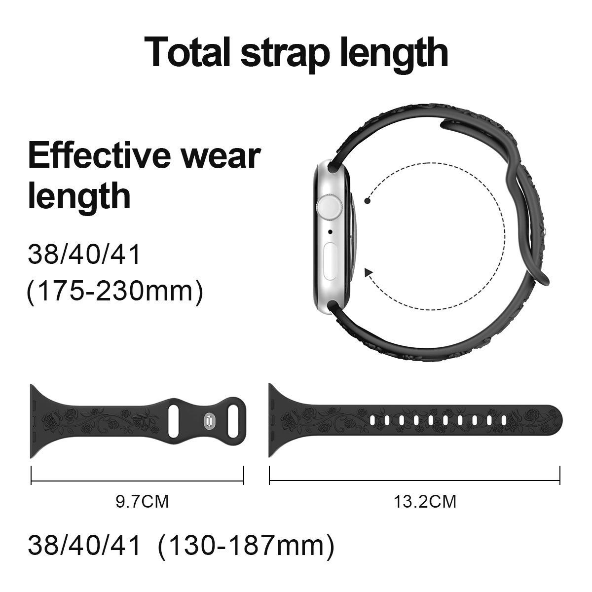 Рельефный рисунок ремешка Apple подходит для Apple iwatch10 стерео маленькие розовые силиконовые ремешки частная модель