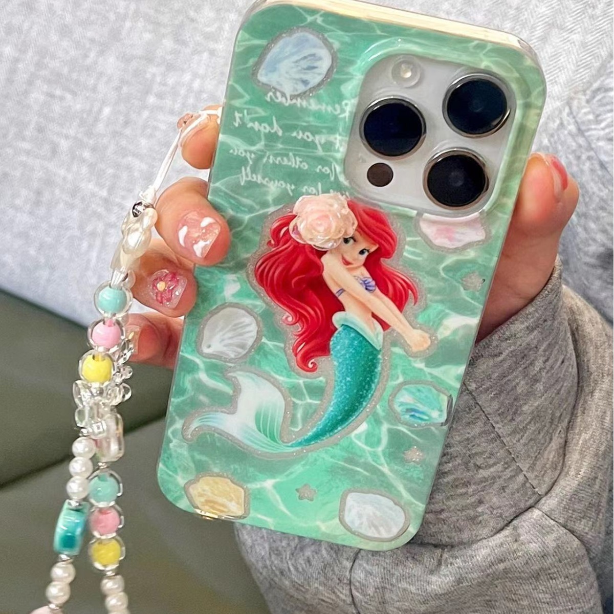 Brisante flor blanca tridimensional sirena para 15ProMax nuevo iPhone 14 Apple 13 funda para teléfono móvil 12