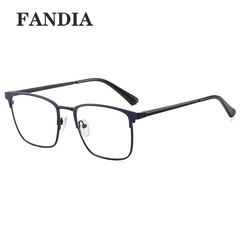 95895 nuevas gafas de miopía marco de negocios de los hombres marco completo a prueba de UV cuadrado anti-azul claro gafas lisas