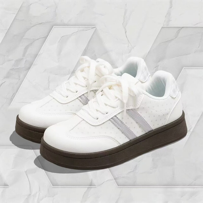 Korean-style polka dot ins super stylish ballet-style white sneakers for women 2026 campus hot item high-value casual trendy sneakers Korean-style polka dot ins super stylish ballet-style white sneakers for women 2026 campus hot item high-value casual trendy sneakers