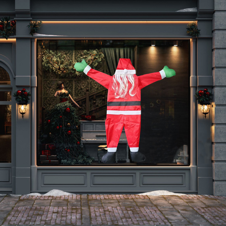 Papá Noel transfronterizo trepa la pared decora la ropa de la ventana de la pared de Navidad atmósfera extraña Papá Noel trepa la pared ropa