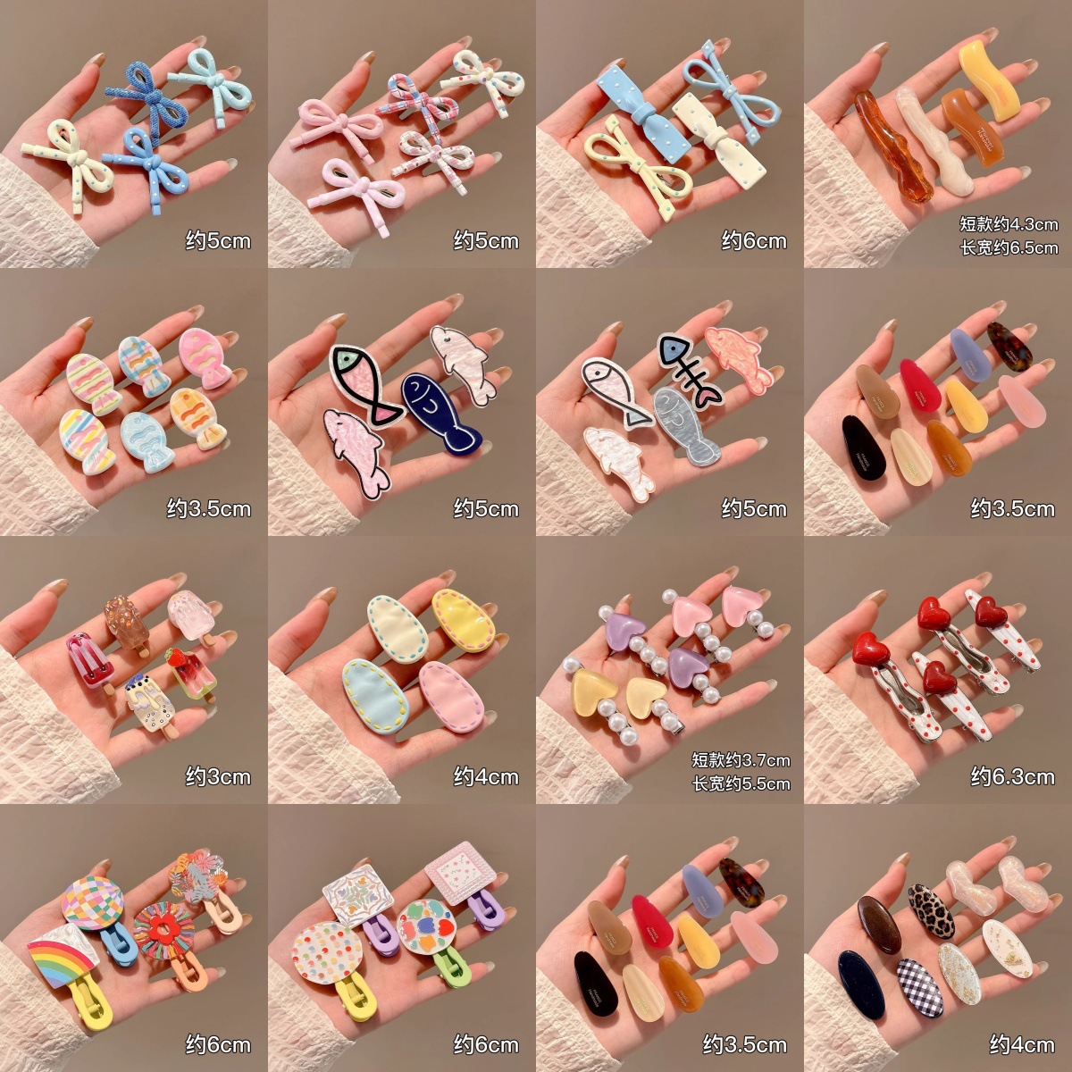 Coreano dulce dopamina hueso de color pequeño broche de pelo lateral universal broche de pelo roto lindo broche de moda mujer