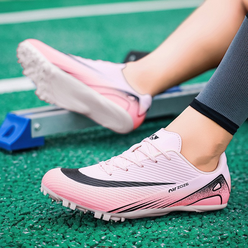 Zapatillas de Atletismo con Clavos de Cuero Sintético y PVC Antideslizante para Pista