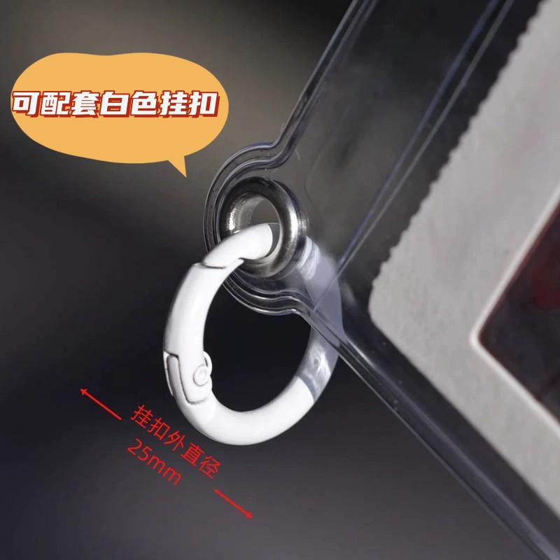 Transparent badge, protective case, storage system, pendant, increased thickness
