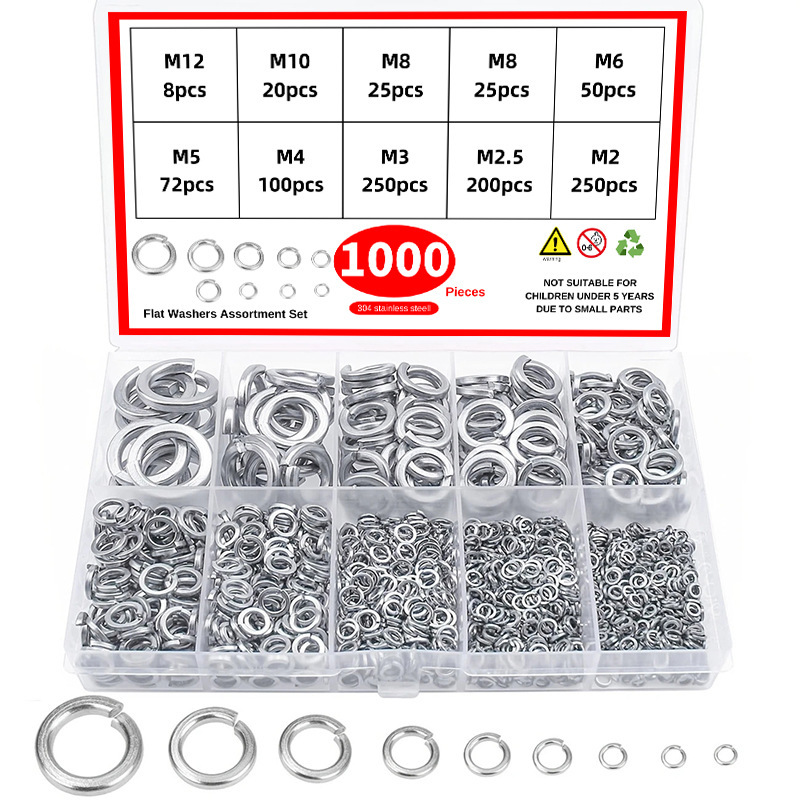 クロスボーダー 1000 個 304 ステンレス鋼スプリングパッドスプリングワッシャーガスケット GB93 箱入りキット卸売|undefined