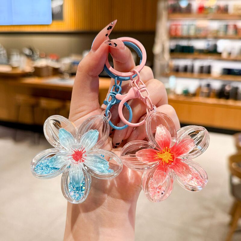 New Style Peach Blossom Vase Liquid Sand Bottle Keychain Cute Cartoon Liquid Fashion Bag Pendant Small Gift for Girls New Style Peach Blossom Vase Liquid Sand Bottle Keychain Cute Cartoon Liquid Fashion Bag Pendant Small Gift for Girls