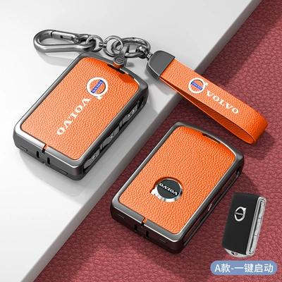 men, Car key bag - standard-type-a-one-click-start-emma-orange-zinc-alloy-shell-hardware-bracelet