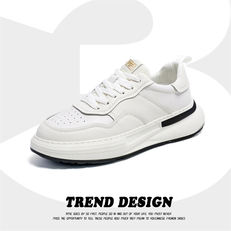 ShoeGlobe New Fashion Winter Plush Low-top Dad Trendy Versatile Thick-soled Sports Casual Men's White Shoes_voghion.com