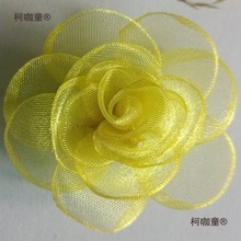 韩版十五片纱花雪纱布艺花烧边花 手装辅料发夹饰品配件无麦太保