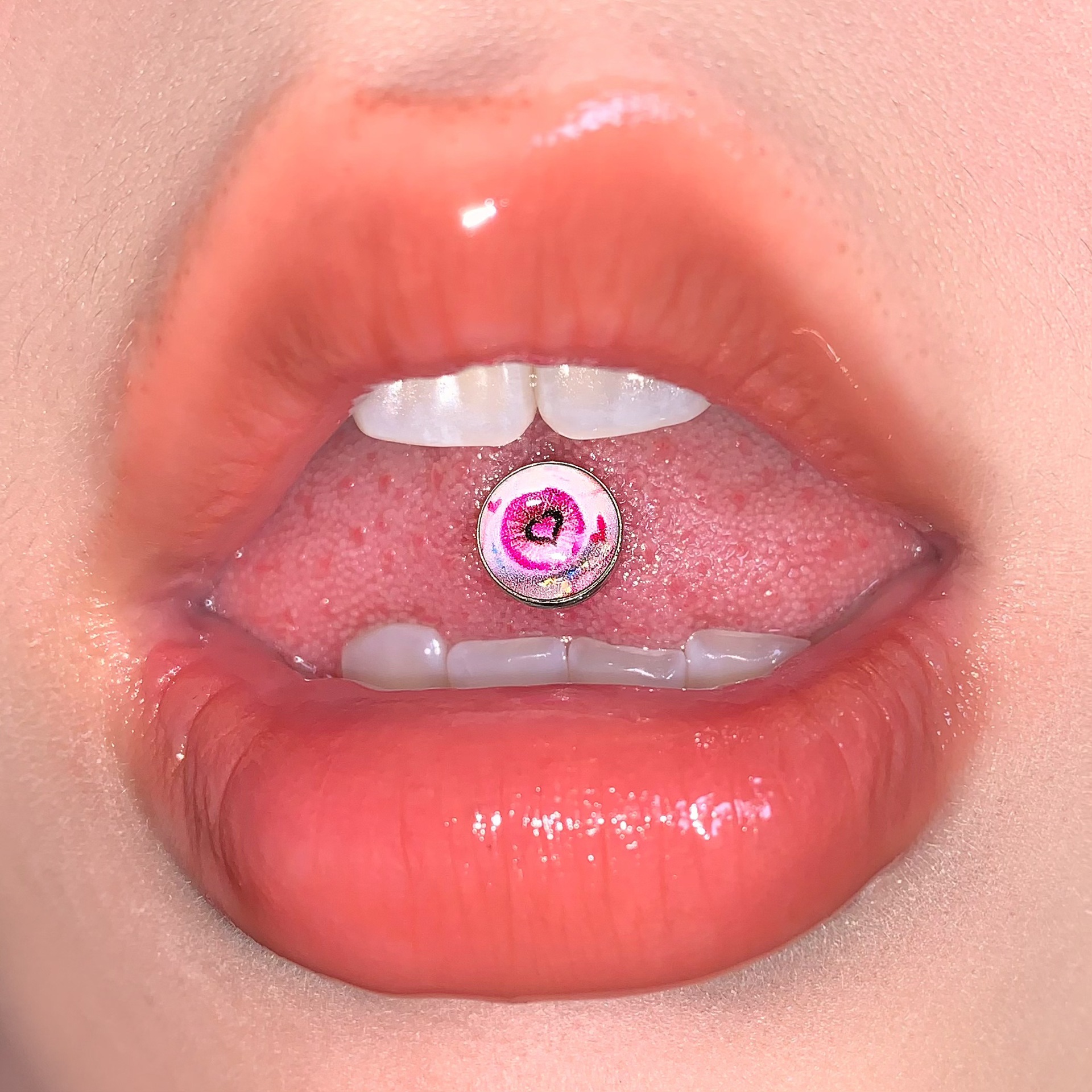 Labret stud lip piercing jewelry styling detail