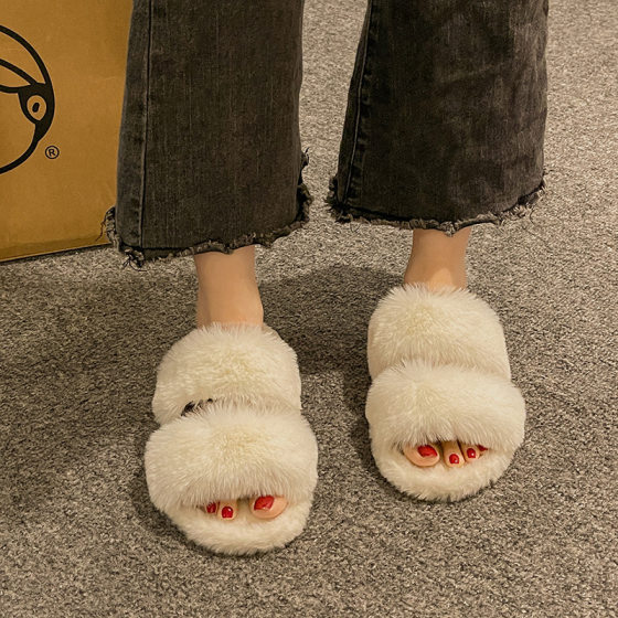 Cross-border ins Amazon parallel bars solid color cotton slippers autumn and winter new women's home plush cotton slippers shoes wholesale
