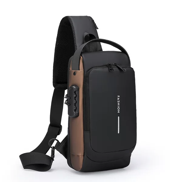 Men's Motorcycle Password Lock Anti-Theft Chest Bag Shoulder Bag Cycling Backpack Multi-Functional USB Crossbody Bag Cross-Border Wholesale