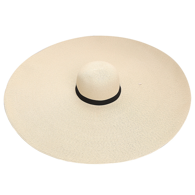 Dames strohoed met brede rand, hoge dichtheid, zonbescherming, stijlvol, veelzijdig, geschikt voor buiten, strand, casual, streetwear, multifunctioneel._voghion.com