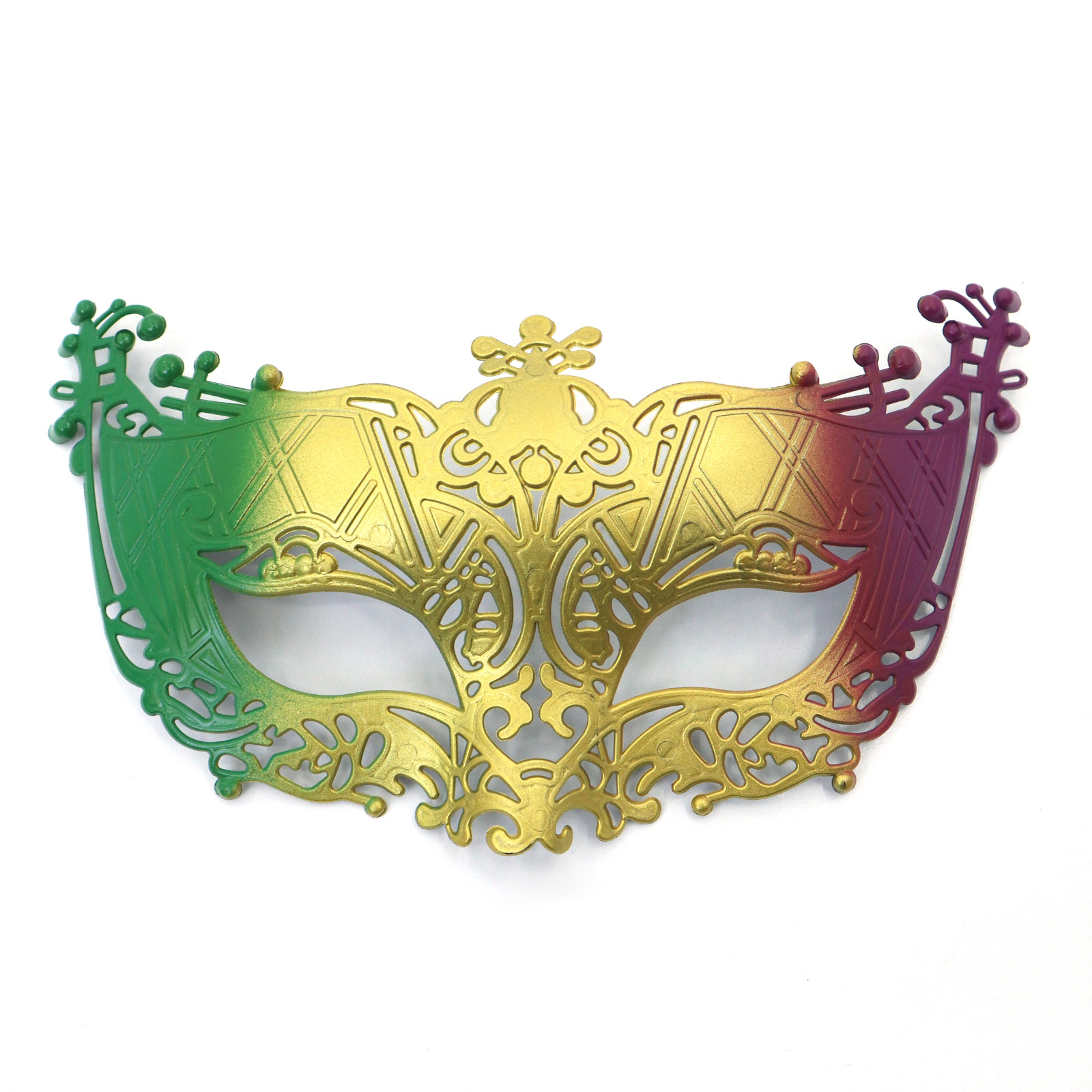 Amazon TK carnaval oro roxo verde tricolor retro máscara de mitad de cara espectáculo de escenario de fiesta máscara de accesorios