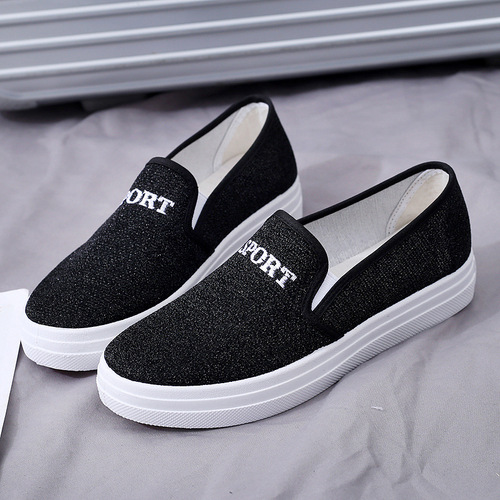 Women's Spring Summer Canvas Shoes Trendy Casual Student Flat White Shoes Cross-border Shallow Mouth Platform Shoes Women's Soft Thick Sole Shoes