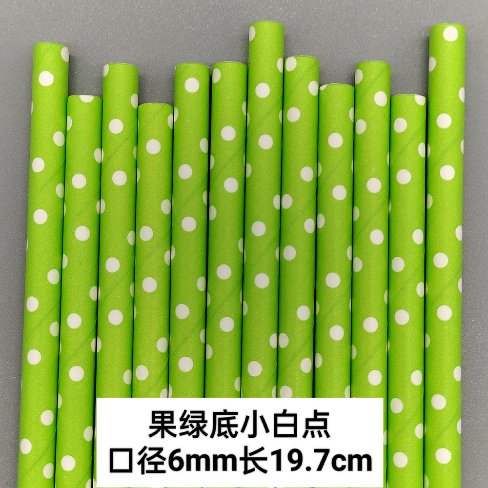Red de papel rojo paja desechable degradable color dot papel paja jugo bebida postre Mesa decorativa paja