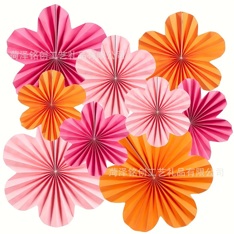 Fan de papel en el lugar decoración de flores de bodas decoración de fondo de fiesta de cumpleaños colgante de flores de ventilador de papel sensación de atmósfera props
