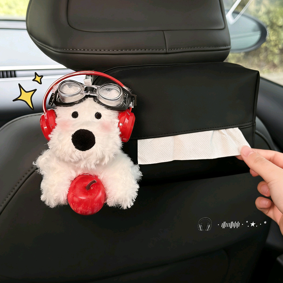 2026 New Model West Highland Car Tissue Box, Car Seat Back Tissue Holder, Seat-Mounted Car Tissue Bag, Cute for Women