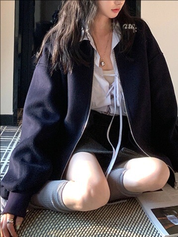 区阳翻领系带衬衫女秋季新款设计感小众复古衬衣宽松长袖上衣|undefined