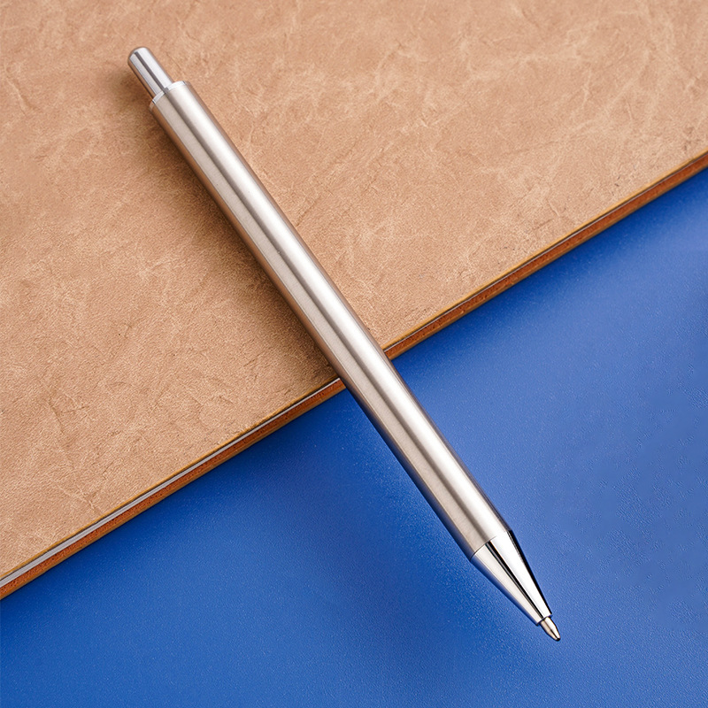 Fábrica al por mayor de metal pluma de gel de acero inoxidable barra de acero completo negocio publicidad pluma de alta gama pluma de regalo pluma firma DE PRENSA