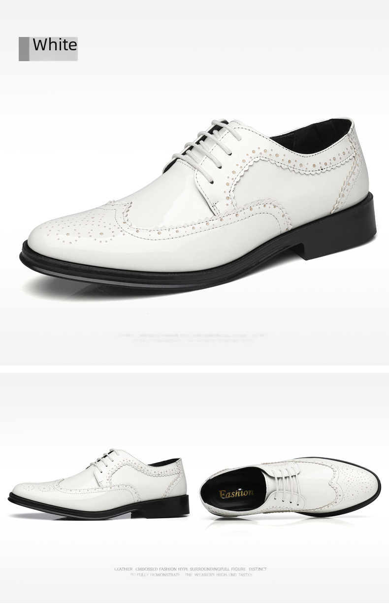 Spring New Bullock Carved Leather Shoes Patent Leather Gloss British Large Size Leather Shoes Studio Model Shoes for Groom Shoes_voghion.com