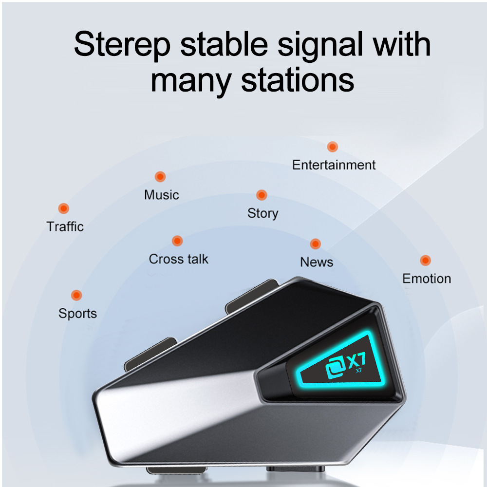 X7-Cyber ​​Motorcycle Helmet Headset Waterproof Wireless Bluetooth Music Headset Cycling Motorcycle Hands-Free Call
