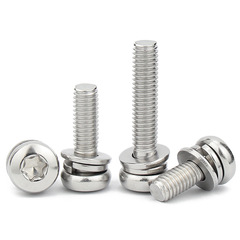 304 stainless steel disk head inner plum blossom combination screw round head inner flower type flat spring pad combination screw M3M4M5M6 