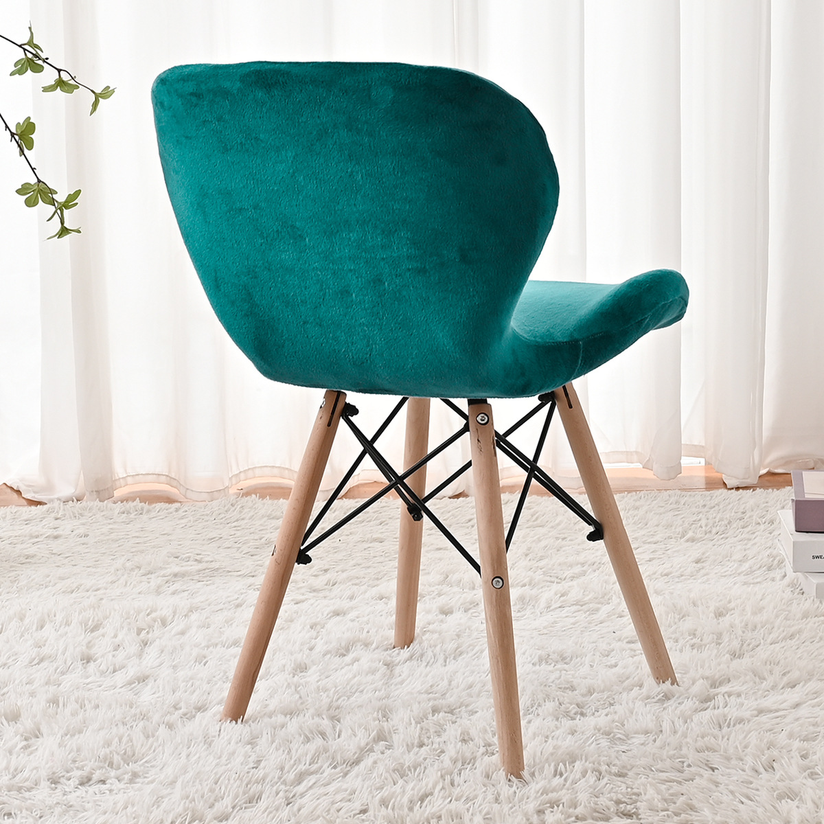 Funda para silla de mariposa de terciopelo de zorro plateado elástica de punto transfronterizo a prueba de polvo Funda para silla de mariposa de terciopelo grueso de color sólido universal