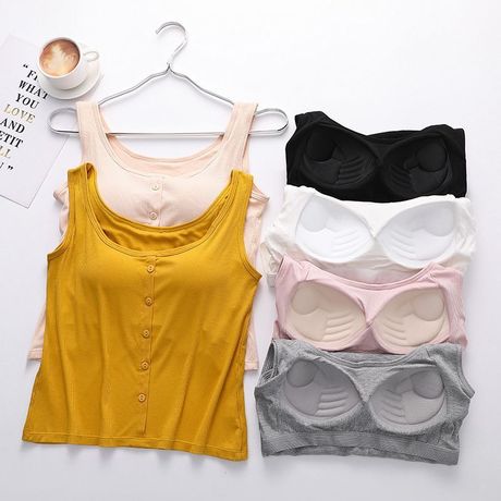 吊带背心女打底外穿薄款百搭美背短款一体式带胸垫裹胸抹胸打底