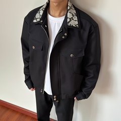 カジュアルコート春ネット赤小衆デザイン感金属ボタン男短工装痞帅高级感スタイリストジャケット