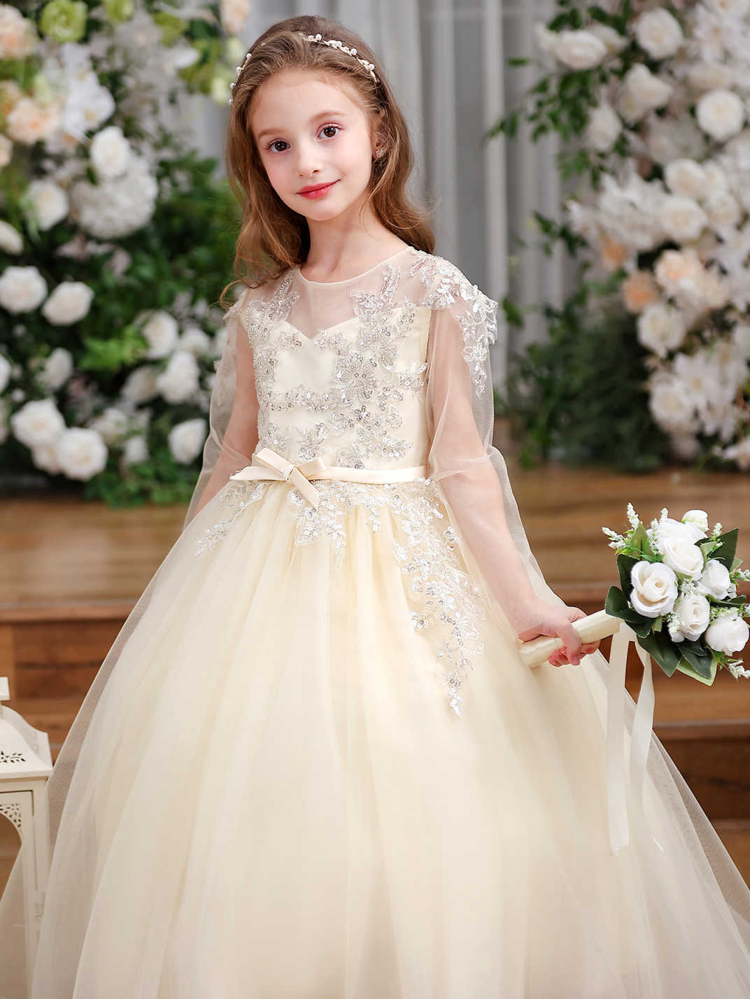 Vestidos para niños 2025 nuevo vestido de princesa para niñas dulce estilo occidental niña esponjosa traje de piano para niñas