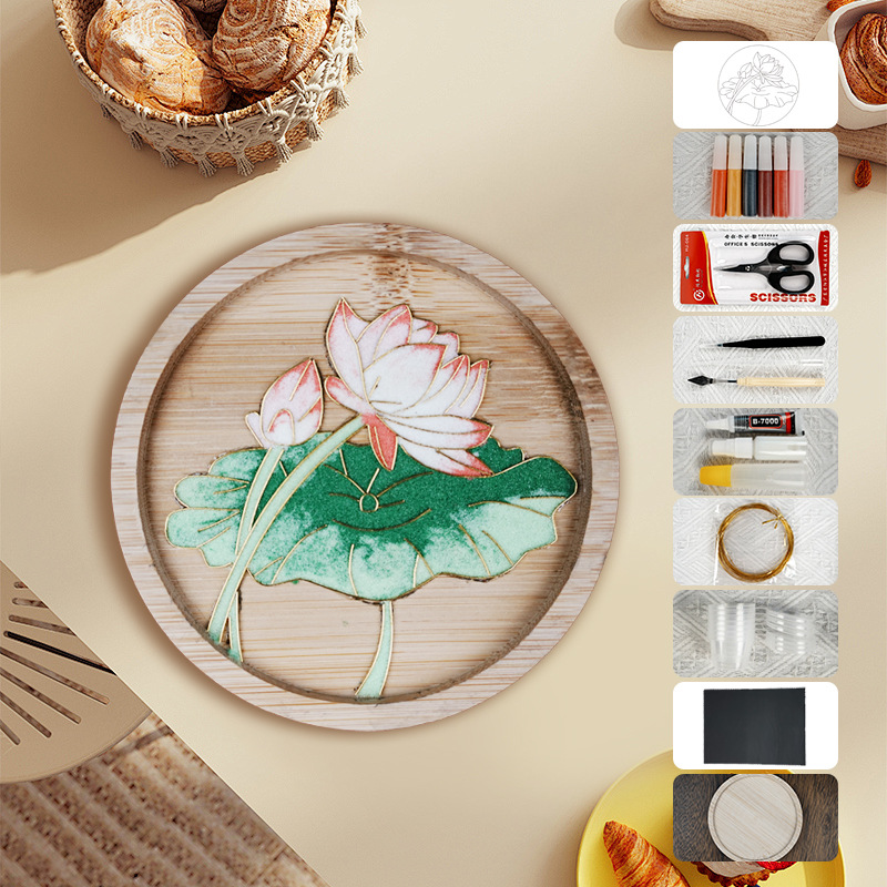 Materiales tradicionales hechos a mano Jintao Landiy pintura de esmalte novatos tazas esteras estudiantes activos cultura cultural inmaterial