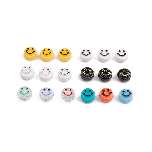 50 pieces acrylic smiley face round flat beads loose beads diy handmade bracelet jewelry accessories hot sale wholesale