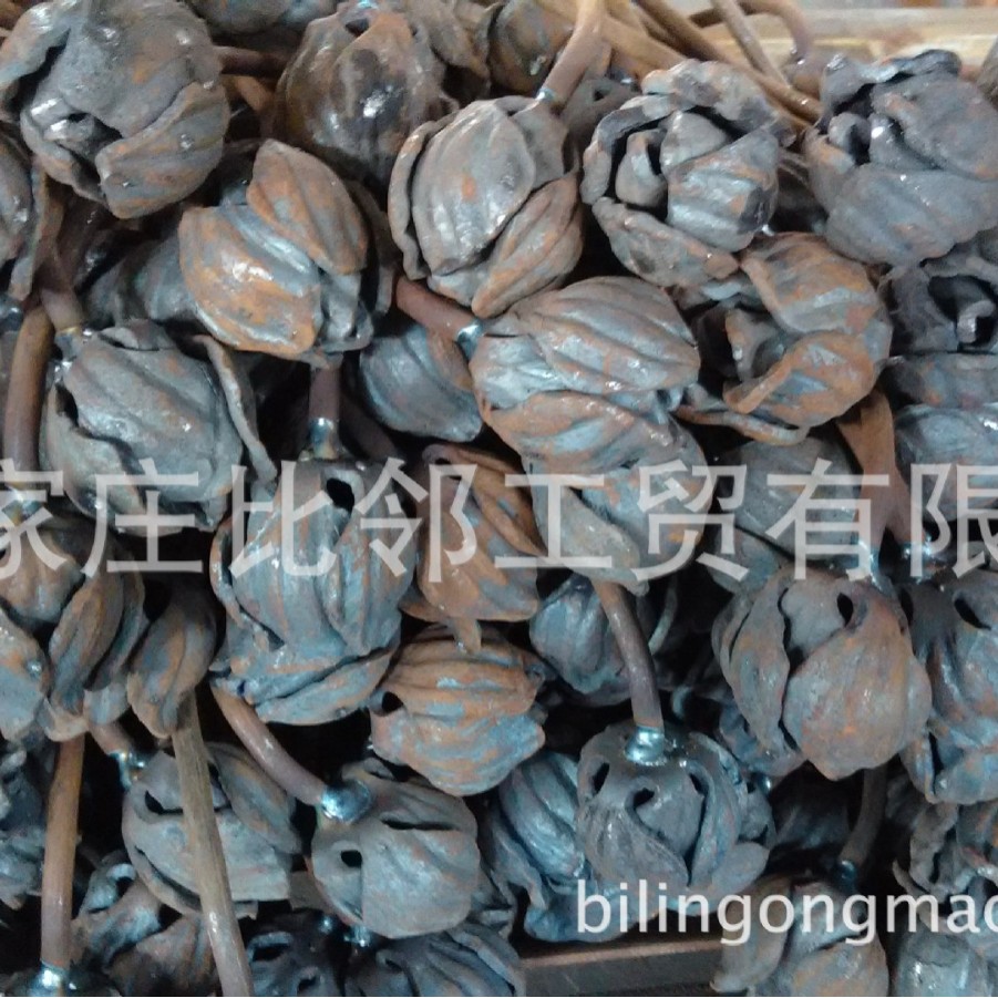 大门围栏阳台栏杆扶手熟铁锻打配件铁艺花件   河北 石家庄