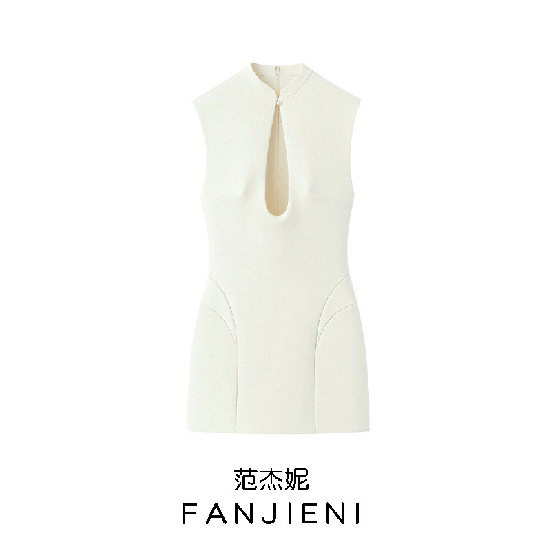 Zr Foreign Trade Wholesale European and American Style Women's Fashionable and Elegant Slim Fit Fluffy Mini Sleeveless Dress 2714111 Zr Foreign Trade Wholesale European and American Style Women's Fashionable and Elegant Slim Fit Fluffy Mini Sleeveless Dress 2714111