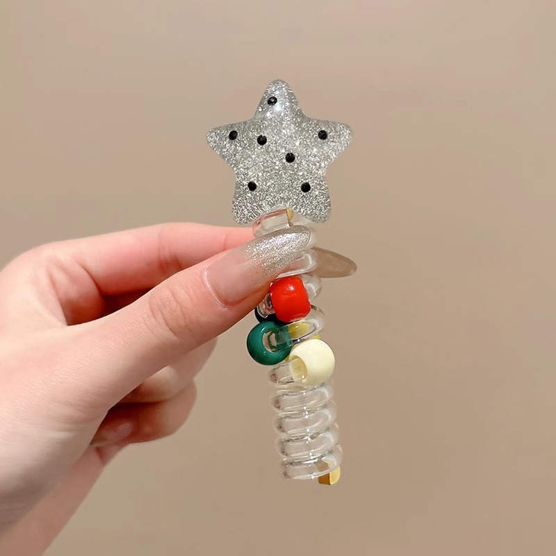 El cable telefónico de cinco puntas de estrella de alta burbuja trenzada de cabello de cola de caballo cuerda de cabello trenzada de correa de correa dulce punto de onda tocado