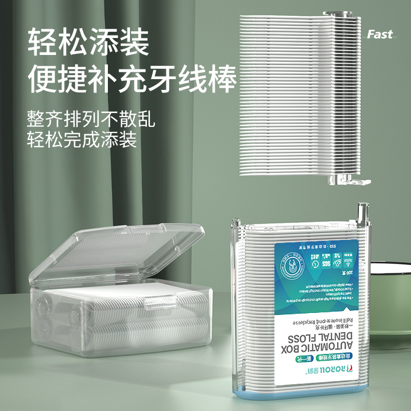 Automatic Dental Floss Box for Home Use, Disposable Dental Floss Sticks, High-Tension Plastic Floss Holder, Bulk Sale