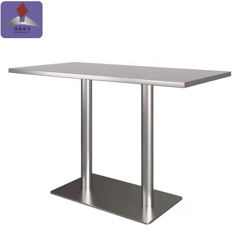 Stainless steel manufacturers custom long square table outdoor metal mesh Red Western restaurant industrial wind commercial dining table