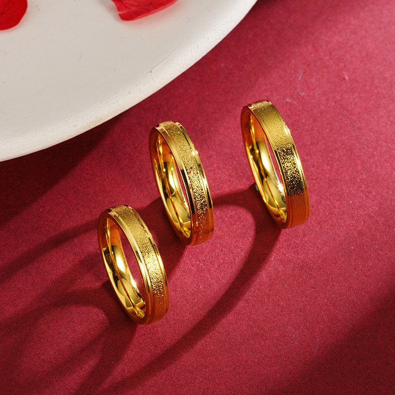 Vietnam arena oro popular europeo y americano anillo estrellado flash esmerilado personalidad pareja joyería Yiwu fabricante de suministro