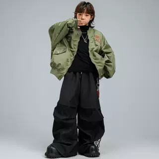 少儿hiphop街舞演出服男童嘻哈外套女童酷帅套装长袖儿童街舞潮服