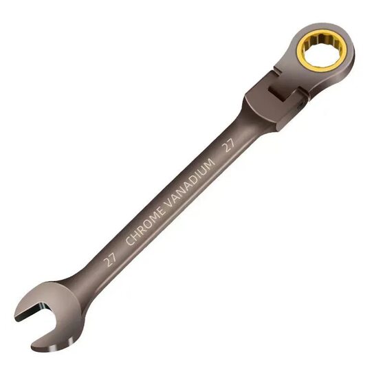 Sandblasting black nickel movable head double-head extended inch ratchet wrench double-head two-way multi-function quick ratchet wrench