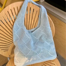 编织包针织镂空海边毛线包女款挎2024新款单肩大容量度托特包网包