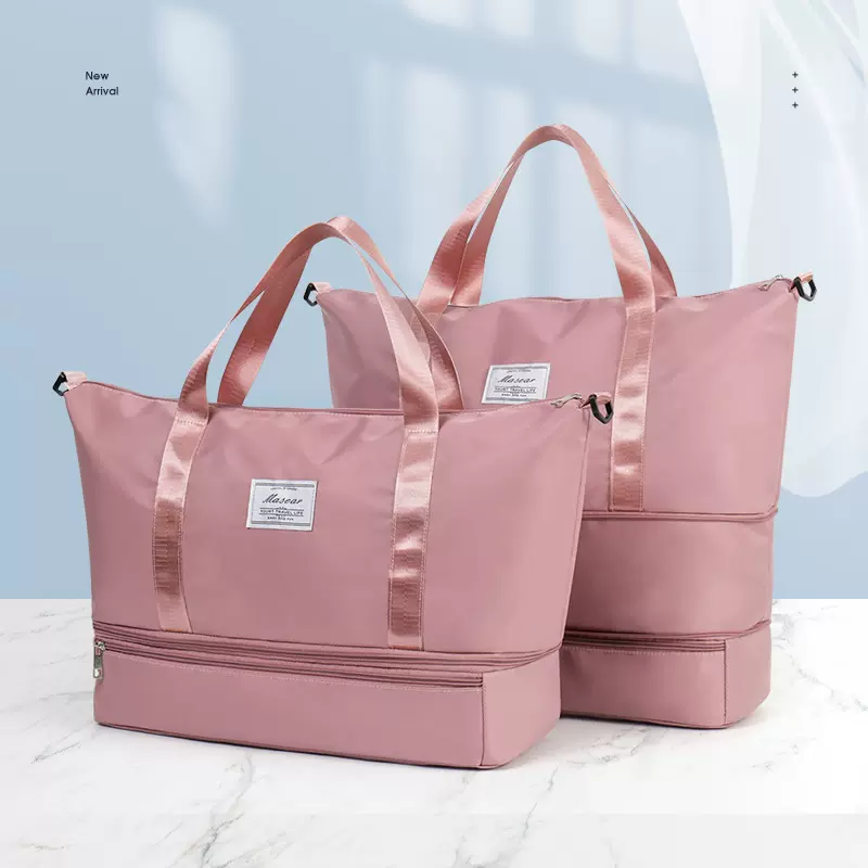 网红旅行包三层可伸缩扩展大容量单肩背包折叠干湿分离手提旅行袋