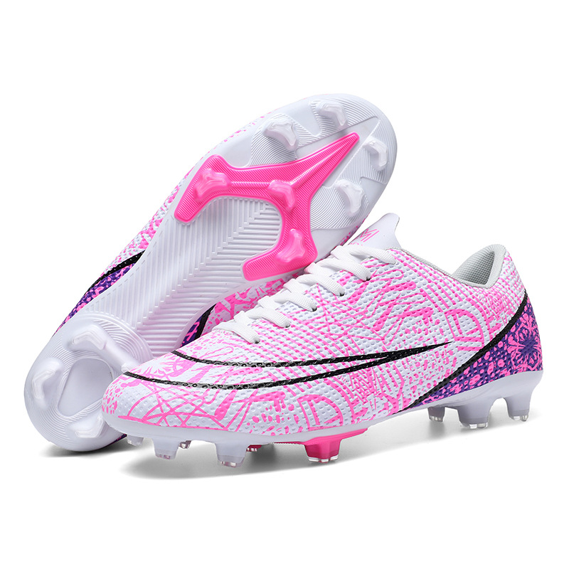 2025 zapatos de fútbol de corte bajo transfronterizos al por mayor para hombres y mujeres zapatillas profesionales de tacos largos zapatos de entrenamiento de tacos rotos zapatos de tacos