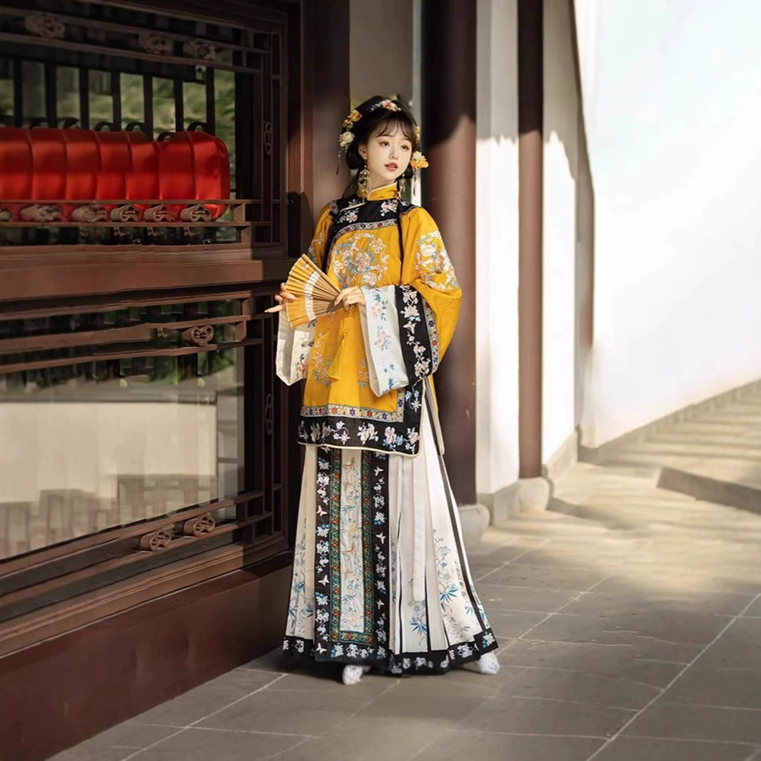 Улучшенный набор женской юбки с лапшой Gege для женщин из династии Цин