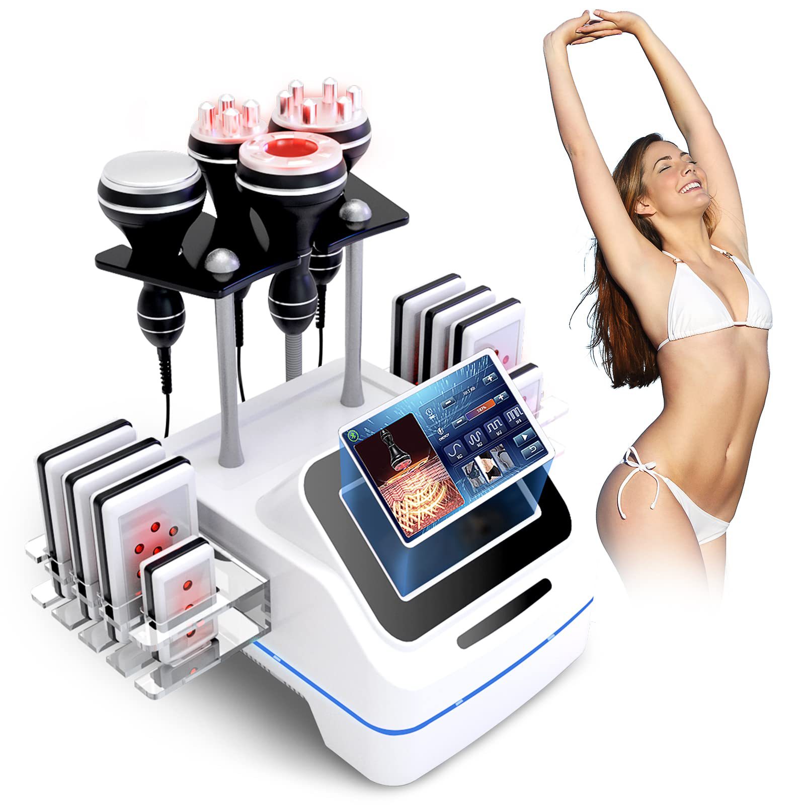 Dispositivo de belleza y cuerpo tres en uno 40K máquina de vaciado instrumento de adelgazamiento plástico explosivo RF instrumento de masaje de belleza adelgazante